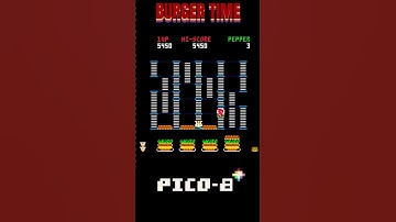 Pico 8 "BURGER TIME demake" #pico8 #intellivision #retrogaming #fun #arcadegames