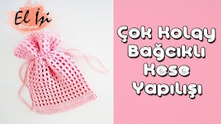 Tığ İşi Örgü Kafesli Kolay Kese Yapımı