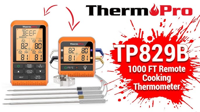 ThermoPro TP27 500ft Long Range Wireless Meat Thermometer for Grilling and Smoking with 4 Probes Smoker BBQ Grill Kitchen Food Cooking Digital