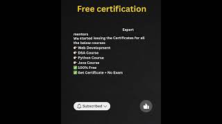 🔥 Just a Free Certificate No Exam, No Cost.... ||comment as LINK or CERTIFICATE