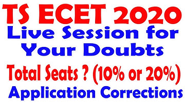 TS ECET 2020 Live Session for  Your Doubts | ts ecet 10% or 20% in 2020