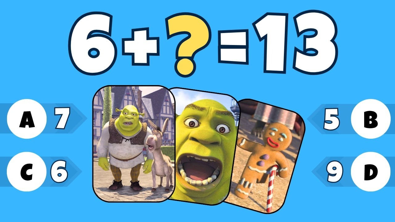 Shrek Math Shrek Math Quiz Challenge 🎉 Can You Collect All 40 Character Cards? 🏆 ...