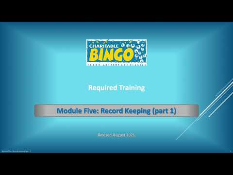 Module 5:  Record Keeping Part 1