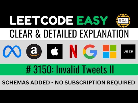 Leetcode 3150 - Invalid Tweets II - Solved by Everyday Data Science | CHAR_LENGTH(), REPLACE()