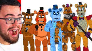 Reacting to FREDDY FAZBEAR The EVOLUTION! (FNAF ANIMATED)