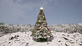 Free Stock Videos - christmas tree with snow falling day time 3D animation screenshot 1