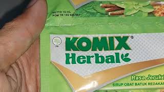 Komix Herbal Rasa Jeruk Nipis  Obat Batuk Berdahak  Bahan Alami  Sirup Sachet  Jahe Merah