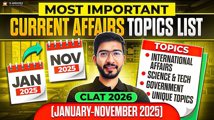 CLAT 2026 Most Important Current Affairs Topics List | January - November 2025 Current Affairs