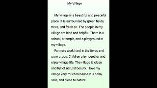 Paragraph writing | My Village #english