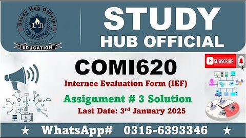 COMI620 Assignment 3 solution 2024 comi620 internship report #comi620 #vu internee evaluation form