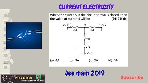 When the switch S in the circuit shown is closed, then the value of current i will be#iit #neet #jee