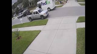 Angry FedEx Driver Throws Package With Christmas Jingle