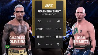 EA Sports UFC 5 Gameplay Charles Oliveira vs Josh Emmett