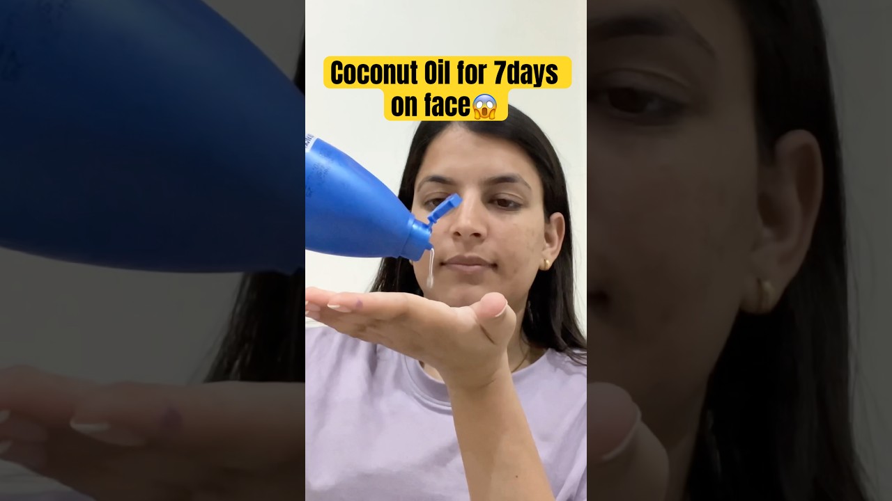 I used Coconut Oil🥥 for 7 days on my Face😱and this Happened! #7dayschallenge #skincare #review