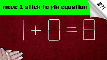 Matchstick puzzle #71 | Match puzzle 1+0=8 with hint and solution.