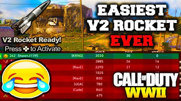 EASIEST WAY TO DROP A V2 ROCKET!/HOW TO UNLOCK V2 CALLING CARD!(COD WWII)!