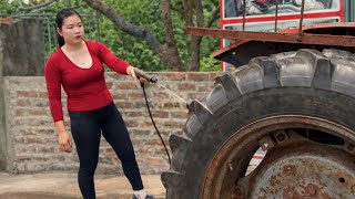 No Shop, No Problem: Brave Girl Rebuilds a Massive Diesel Engine in the Woods