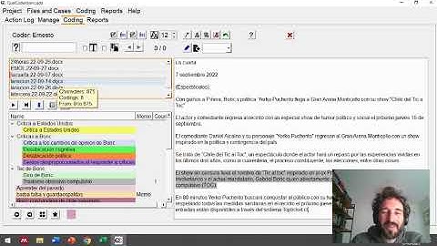 Conociendo Qualcoder (Software de análisis cualitativo): codificación, categorización y reporte