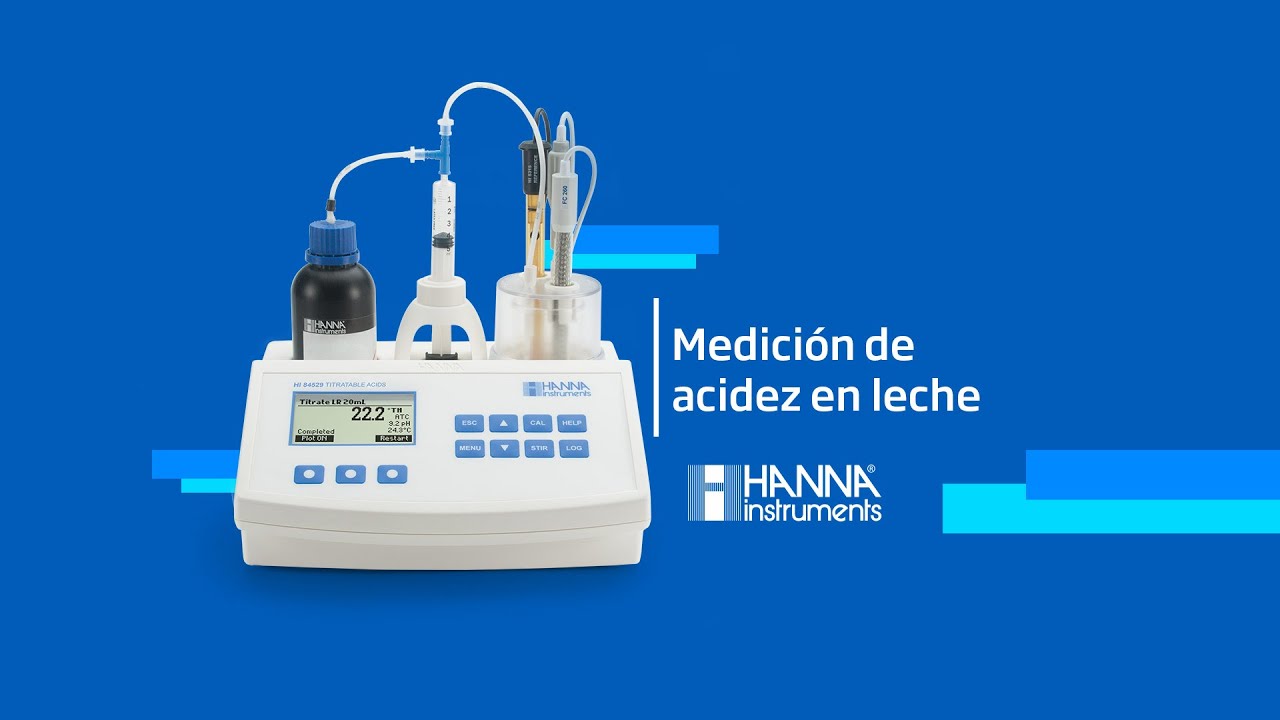 Medición de acidez en leche con el minititulador HI84529 - YouTube