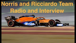 Mclaren Drivers Post Race Team Radio and Interviews | Lando Norris and Daniel Ricciardo