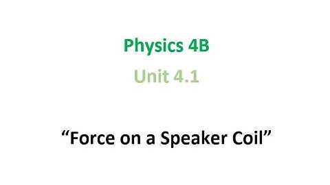 Force on a Speaker Coil
