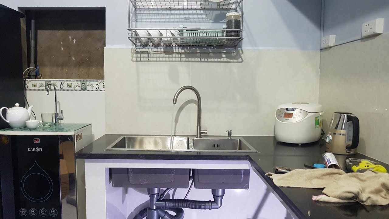 Chậu rửa Chén InoX 304 đúc / Mở hộp sản phẩm và ráp đặt - YouTube