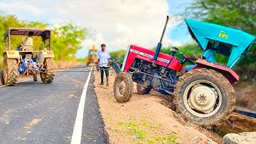 JCB 3DX Xpert Loading Mud Trolley | Massey Ferguson 241 DI Stuck in Mud Pull Out by Sonalika DI-740