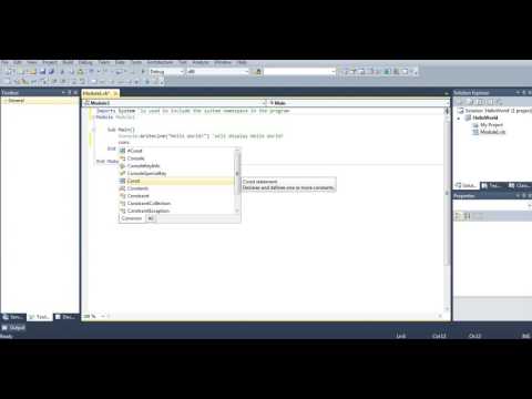 Vb.Net Tutorial : Hello World Applications
