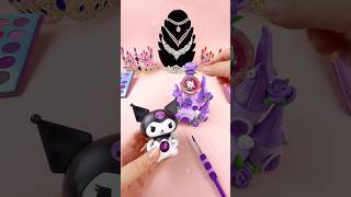 Kuromi Makeup Beside Purple Castle 💜 Surprise Inside #kuromi #makeup #clayart #cute #diy #shorts