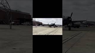 Unique view of the TBM Avenger, Corsair, Helldiver, and Wildcat taxi to runway!