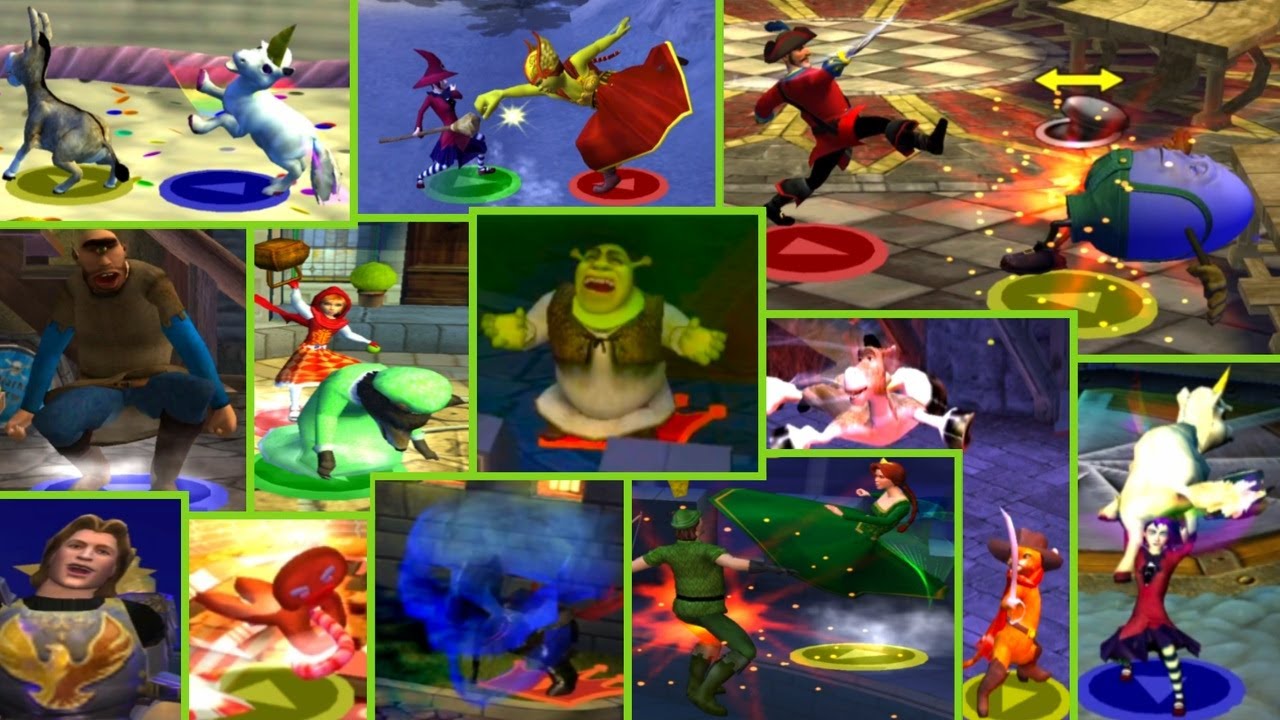 Shrek Super Slam All Character's Attacks
