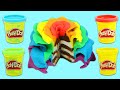 How to Make Beautiful Rainbow Play Doh Chocolate Rose Cake | Fun & Easy DIY Play Dough Art!