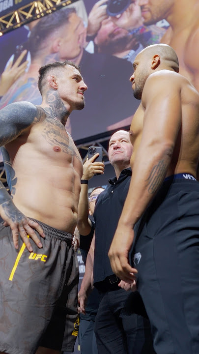 Tom Aspinall and Ciryl Gane come face to face for the last time before #UFC321. #UFC #UFCIndia