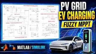 PV Grid EV Charging System with Fuzzy MPPT in MATLAB Simulink | Solar EV Charging Simulation