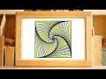 Рисование квадрата с цветным узором, abstract square with colourful lines