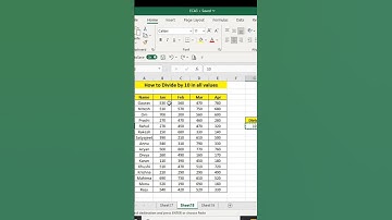 Divide by 10 #excel #msexcel #msexceltutorial #msexceltricks #shorts #tricks #shortsvideo #exceltips