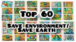 Save Environment Poster Drawing / Save Trees Save Earth Chart Project Making