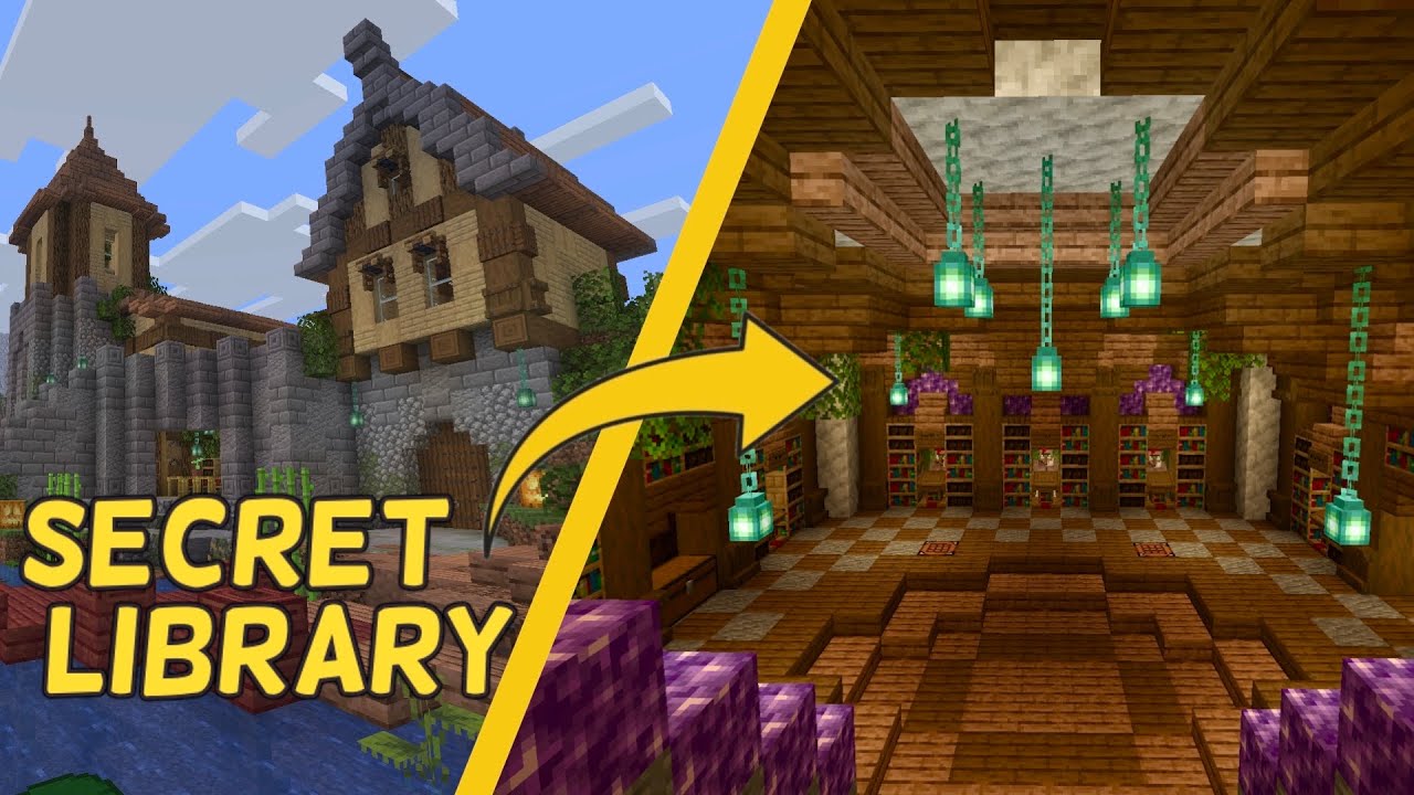 I Built a HIDDEN LIBRARY for all my Villagers │ Minecraft Forever World ...
