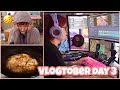 a lot of editing, venting, and chicken dinner✨ | vlogtober day 3 |