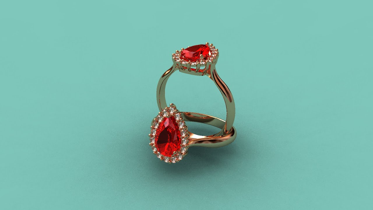 Ruby pear shape ring