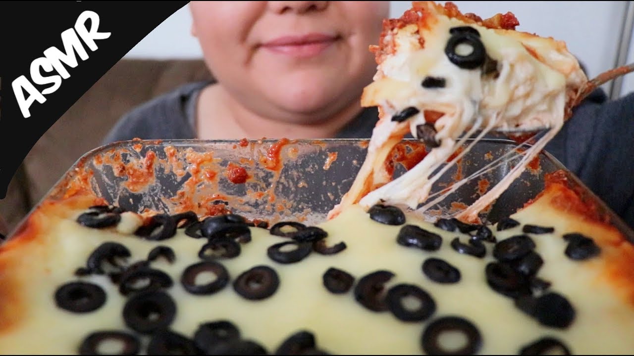 CHEESY HOT LASAGNA *SOME BIG BITES * ASMR MUKBANG (NO TALKING)