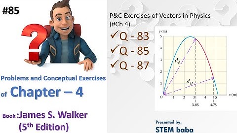 #apphysics  1 | Video solution of Ch 4 | P&C Exercises (Q83-Q87) | James S. walker 5th Edition