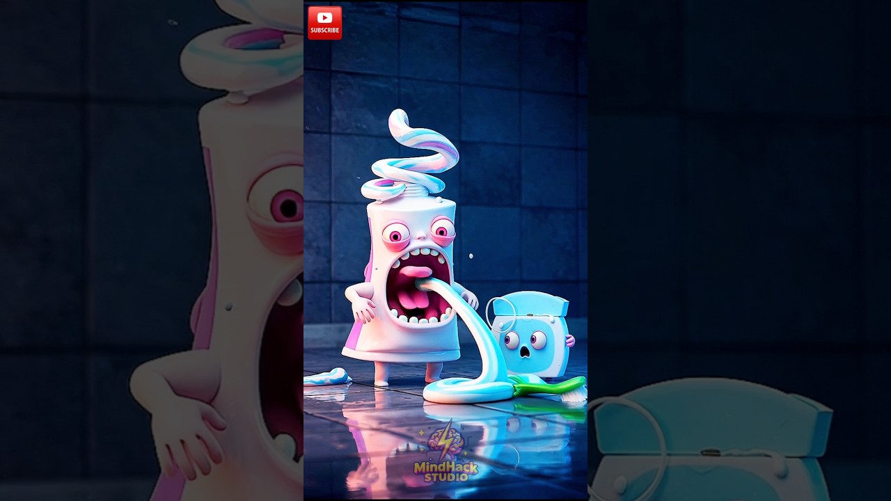 Toothpaste Monster Explodes on Bathroom Floor! 😱🧴 