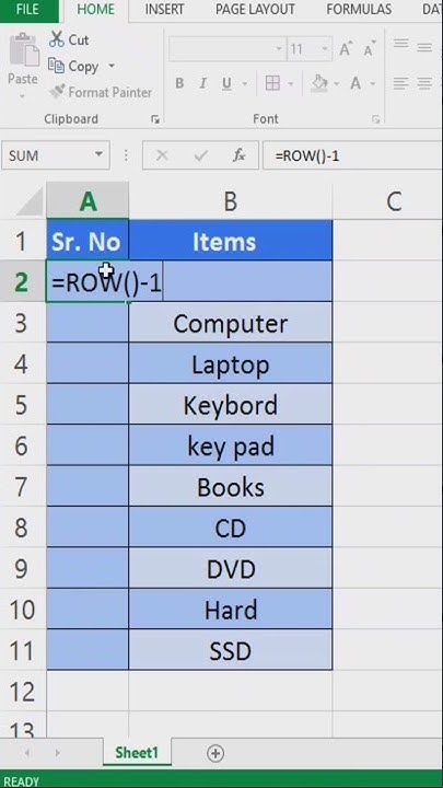 How I write Serial number in Excel #Short MS Excel Tricks & Tips 2021 ...