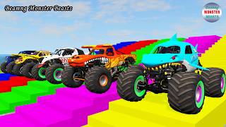 Monster Truck Transport on Triple Flatbed Trailer – BeamNG Monster Beasts #268 screenshot 5