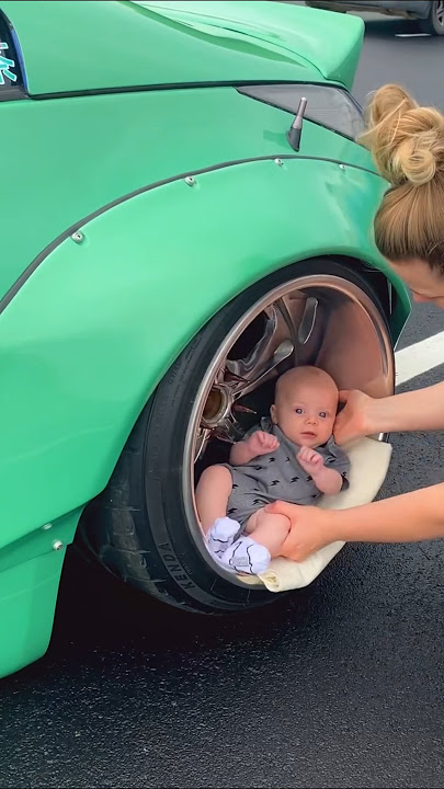 How to Carry my Baby in Car Wheel 🥹🫣😍#baby #funny #memes #meme #funnyvideo #viral #sportscars #trend