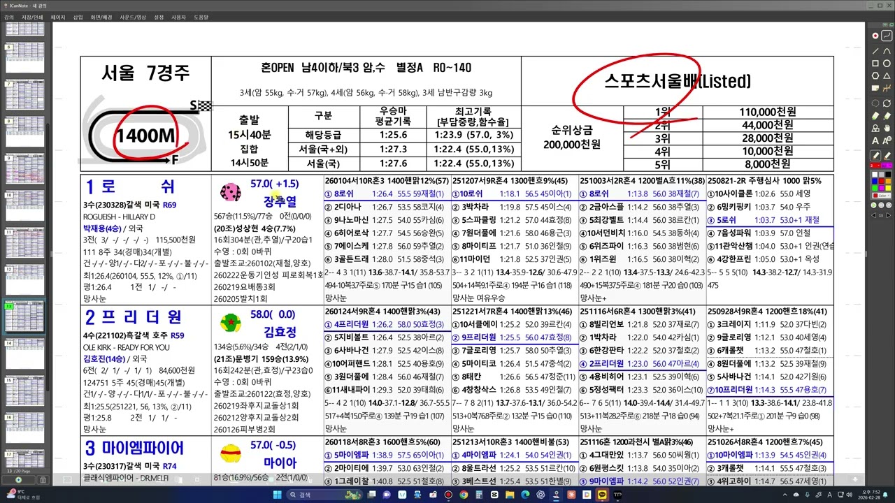 3월1일 일요경마 예상