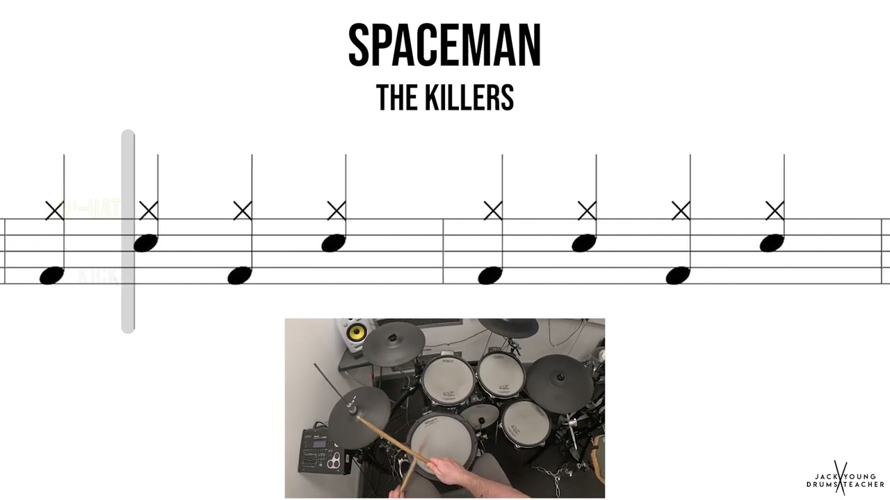 Spaceman  The Killers🥁 Hard Beginner Version
