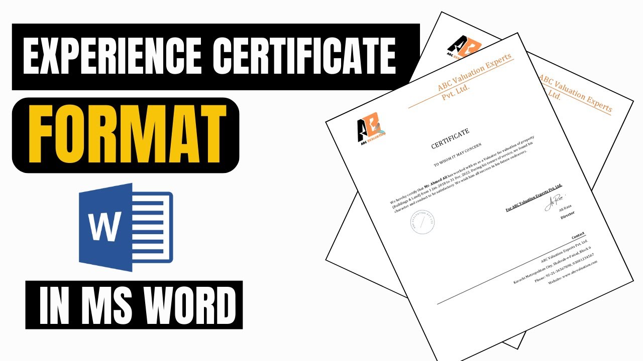 Best Experience Format Create the Best Experience Certificate Format in MS Word | Easy ...