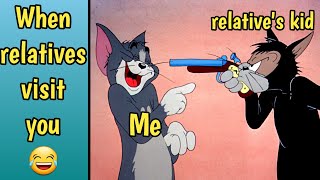 when relatives visit you||tom and jerry memes||funny tom & jerry||funny whatsapp status||#fvmemer